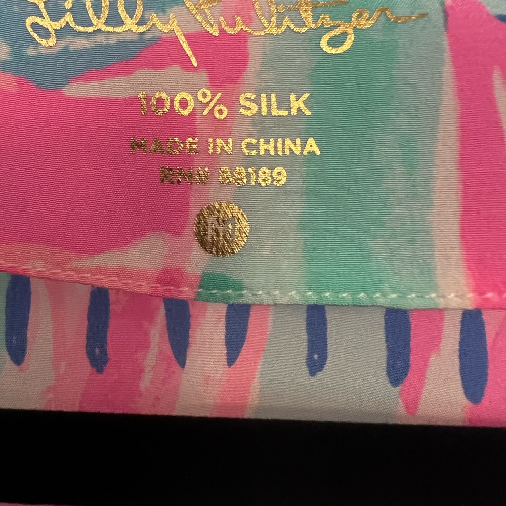 Lilly Pulitzer Silk Top in Pink and Blue - Picture 3 of 4